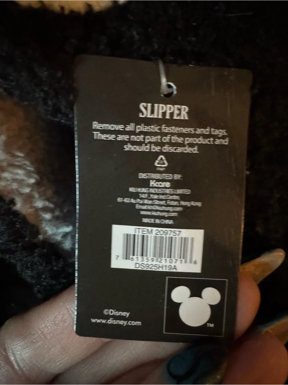 Disney Black and White Jack Skellington Plush Slip-On Slippers